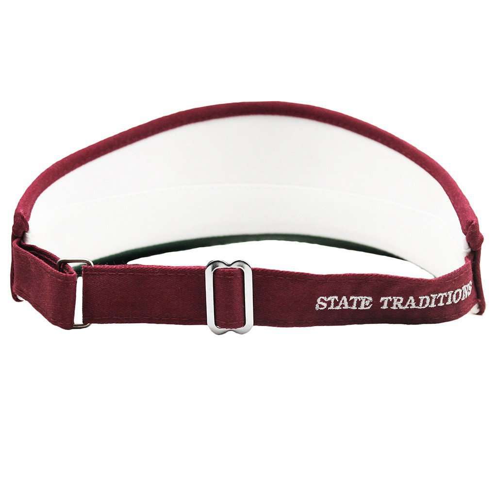 MS Starkville Gameday Golf Visor in Maroon by State Traditions - Country Club Prep
