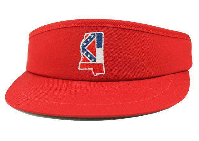 MS Traditional Golf Visor in Red by State Traditions - Country Club Prep