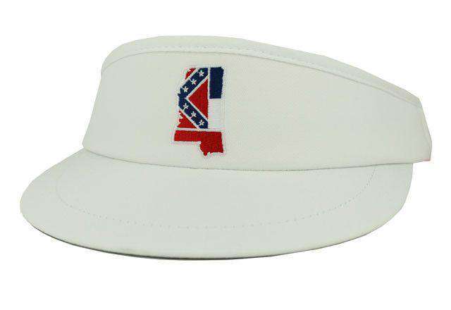 MS Traditional Golf Visor in White by State Traditions - Country Club Prep