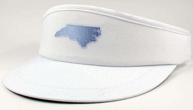 NC Chapel Hill Gameday Golf Visor in White by State Traditions - Country Club Prep