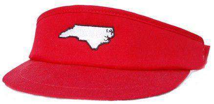 NC Raleigh Gameday Golf Visor in Red by State Traditions - Country Club Prep