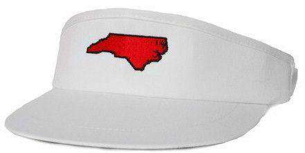 NC Raleigh Gameday Golf Visor in White by State Traditions - Country Club Prep