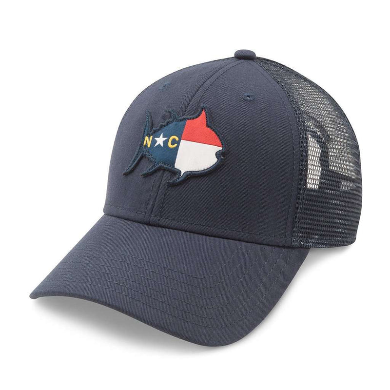 North Carolina Skipjack State Trucker Hat in Navy by Southern Tide - Country Club Prep