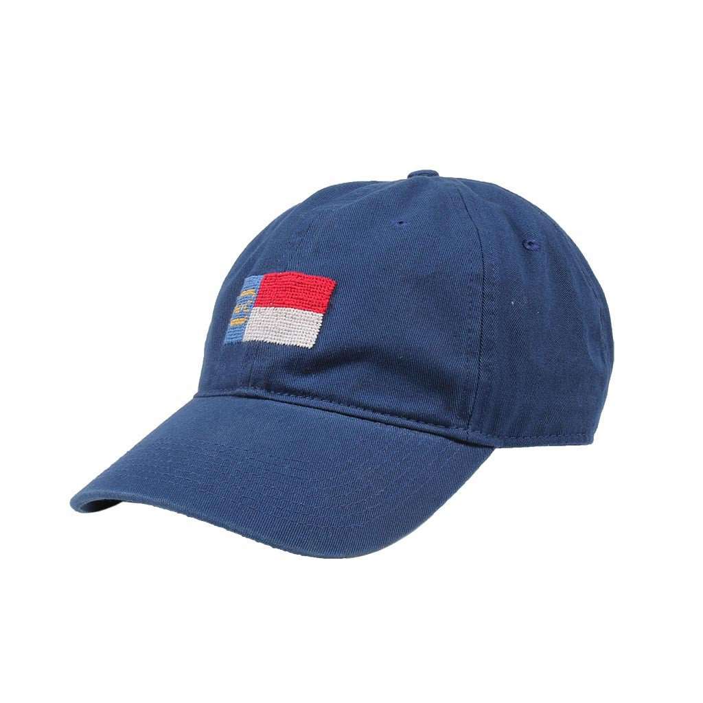 North Carolina State Flag Needlepoint Hat in Navy by Smathers & Branson - Country Club Prep