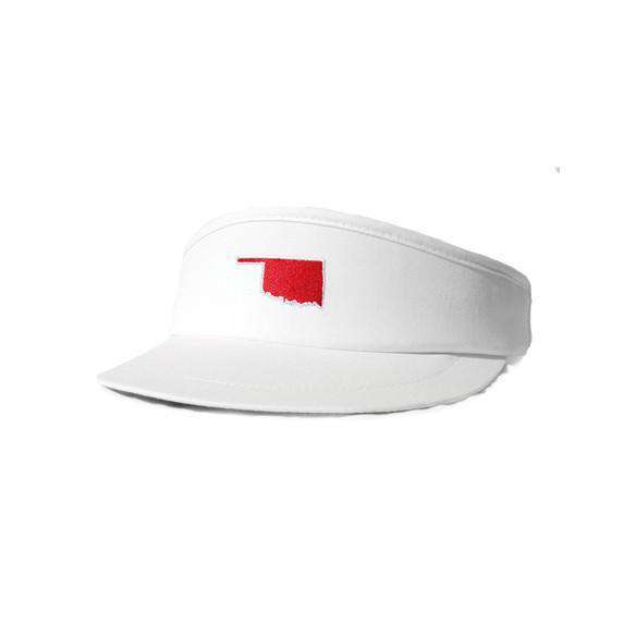 OK Norman Gameday Golf Visor in White by State Traditions - Country Club Prep