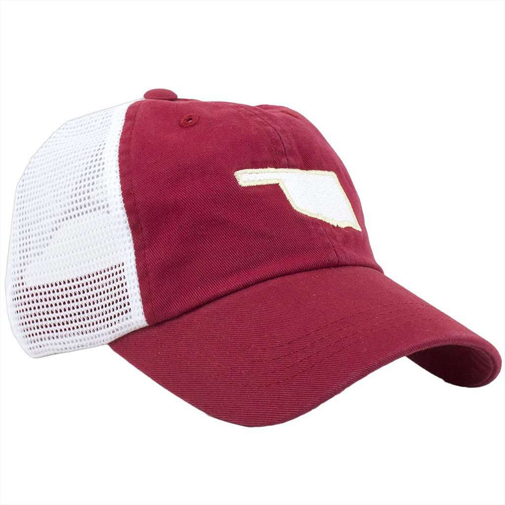 Oklahoma Norman Gameday Trucker Hat in Crimson by State Traditions - Country Club Prep