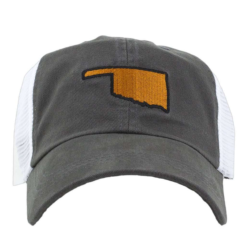 Oklahoma Stillwater Gameday Trucker Hat in Grey by State Traditions - Country Club Prep
