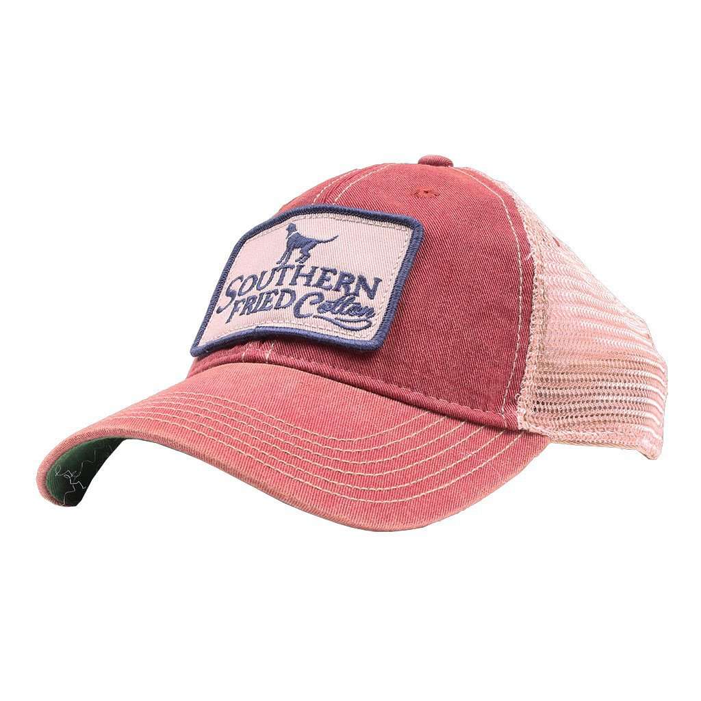 Old Favorite Hound Trucker Hat in Cardinal by Southern Fried Cotton - Country Club Prep