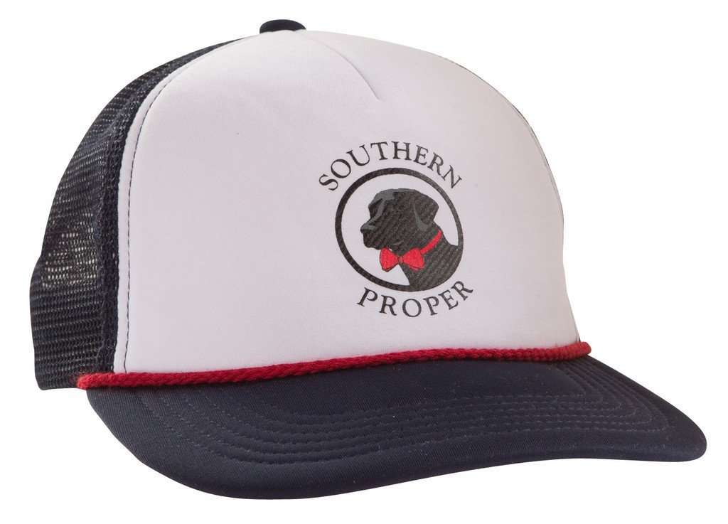 Old Pro Trucker Hat in Navy and White by Southern Proper - Country Club Prep