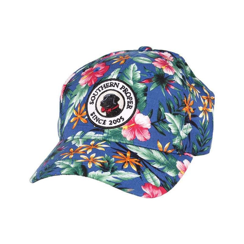 Original Logo Patch Hat in Blue Tropical by Southern Proper - Country Club Prep