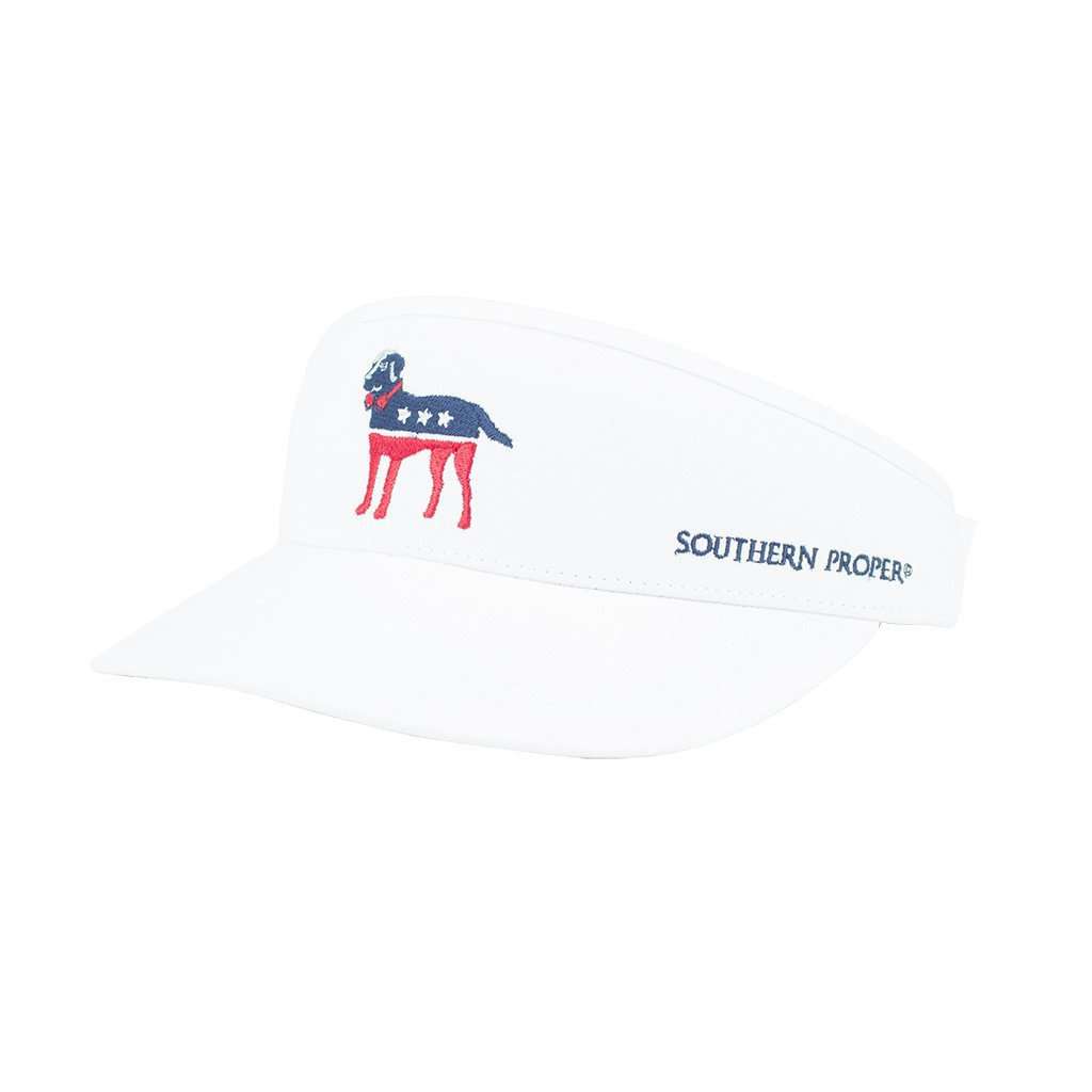 Party Animal Visor in White by Southern Proper - Country Club Prep