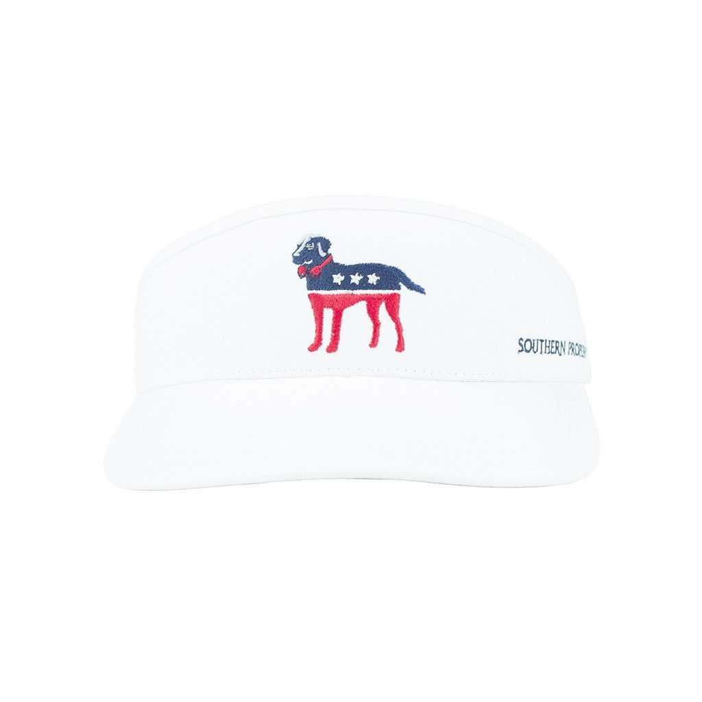 Party Animal Visor in White by Southern Proper - Country Club Prep