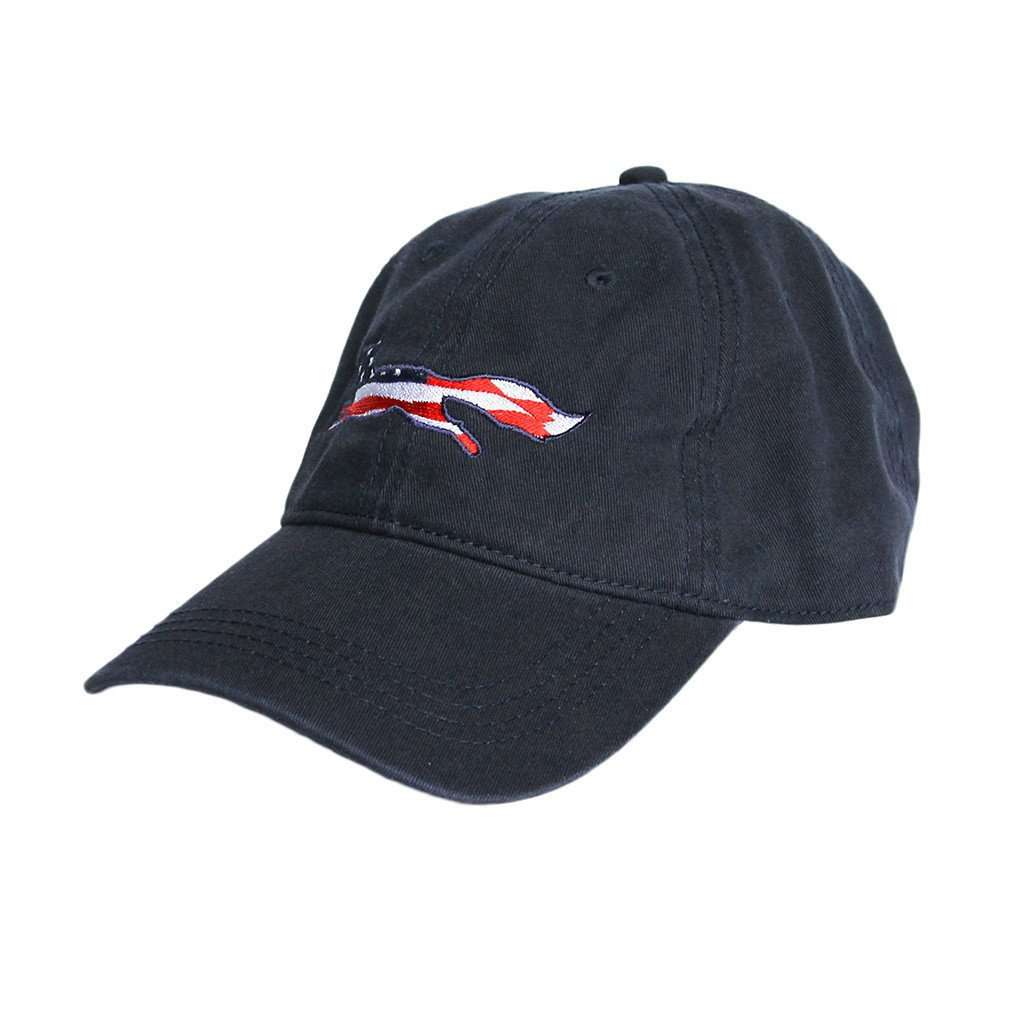 Patriotic Longshanks Logo Hat in Navy Twill by Country Club Prep - Country Club Prep