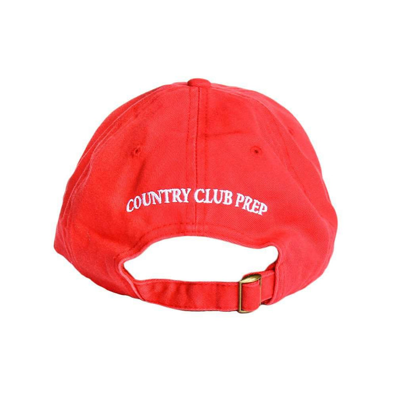 Patriotic Longshanks Logo Hat in Red Twill by Country Club Prep - Country Club Prep
