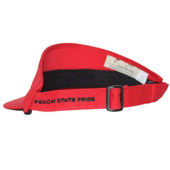 Peach Logo Golf Visor in Red by Peach State Pride - Country Club Prep