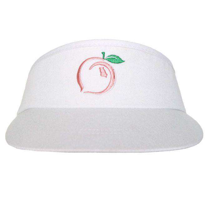 Peach Logo Golf Visor in White by Peach State Pride - Country Club Prep