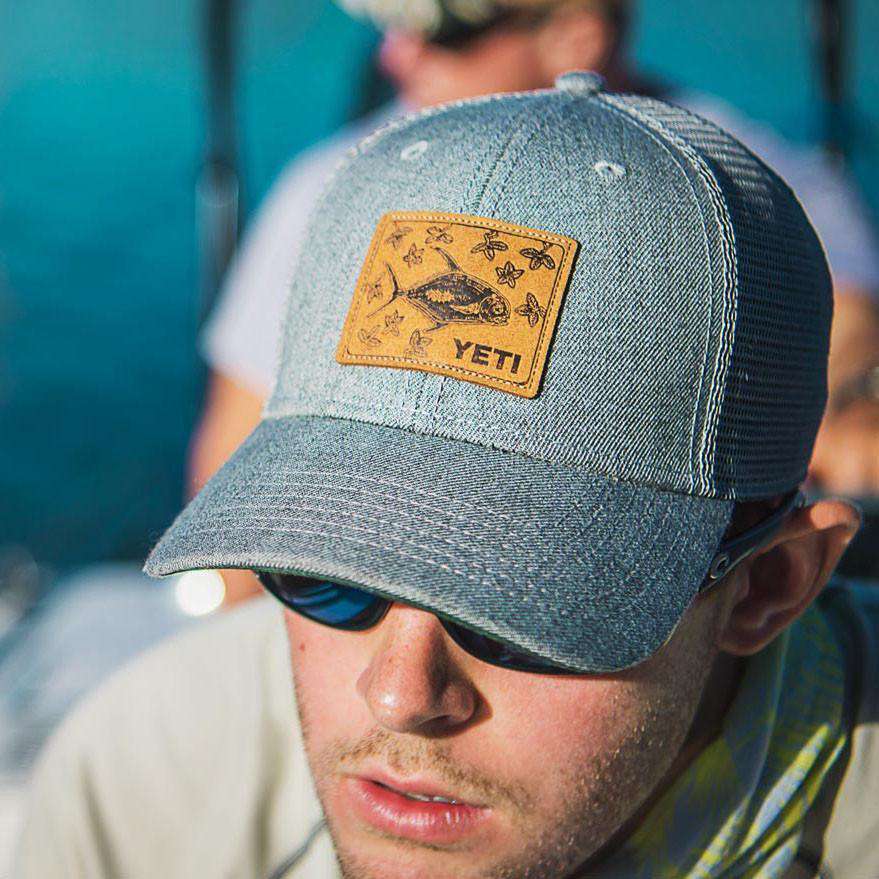 Permit In Mangroves Patch Trucker Hat in Grey by YETI - Country Club Prep