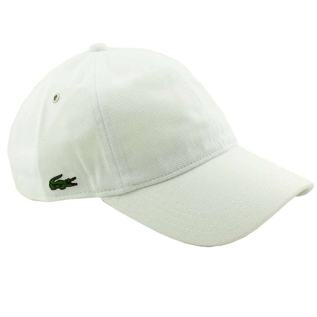 Pique Cap in White by Lacoste - Country Club Prep