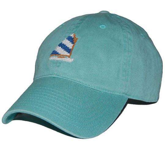 Rainbow Fleet Needlepoint Hat in Sage Green by Smathers & Branson - Country Club Prep