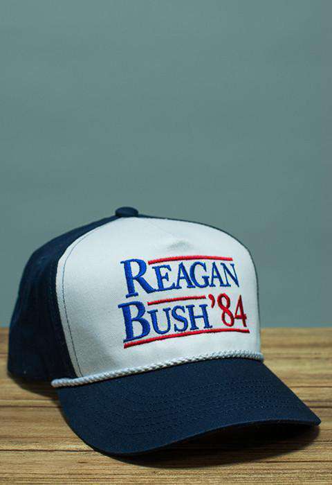 Reagan Bush '84 Rope Hat in Navy and White by Rowdy Gentleman - Country Club Prep