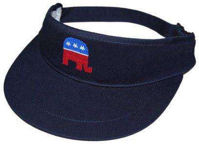 Republican Needlepoint Golf Visor in Navy by Smathers & Branson - Country Club Prep