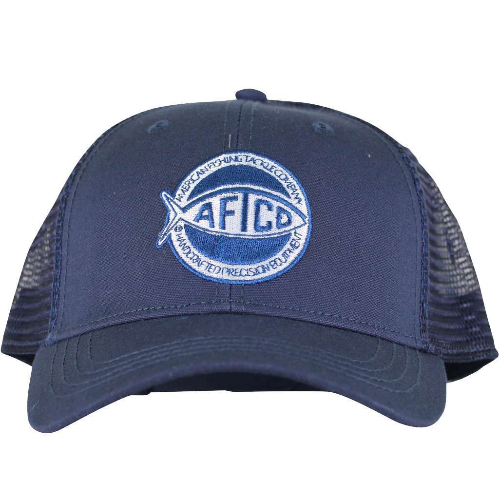 Rounder Trucker Hat in Navy by AFTCO - Country Club Prep