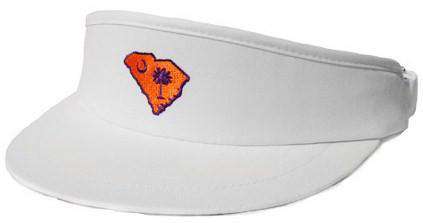 SC Clemson Gameday Golf Visor in White by State Traditions - Country Club Prep