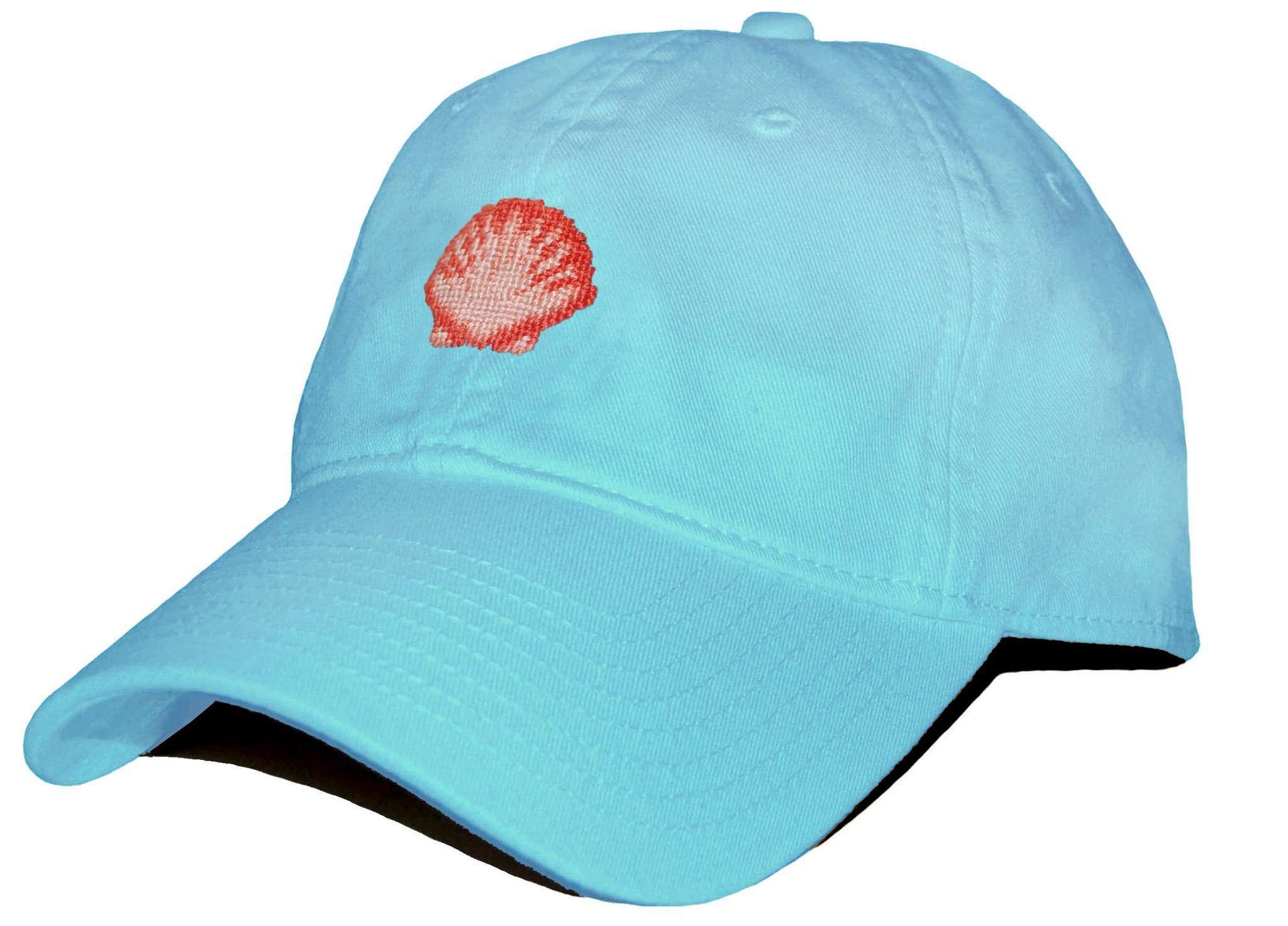 Scallop Shell Needlepoint Hat in Glacier Blue by Smathers & Branson - Country Club Prep