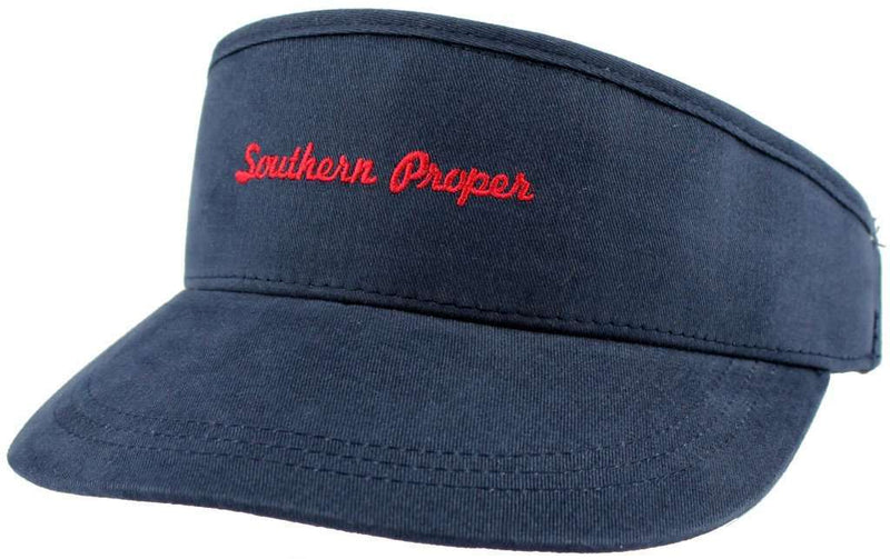 Script Golf Visor in Navy by Southern Proper - Country Club Prep