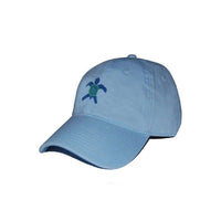Sea Turtle Needlepoint Hat in Sky Blue by Smathers & Branson - Country Club Prep