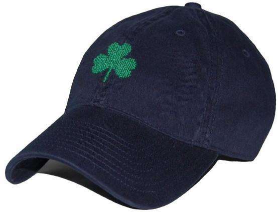 Shamrock Needlepoint Hat in Navy by Smathers & Branson - Country Club Prep