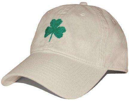 Shamrock Needlepoint Hat in Stone by Smathers & Branson - Country Club Prep