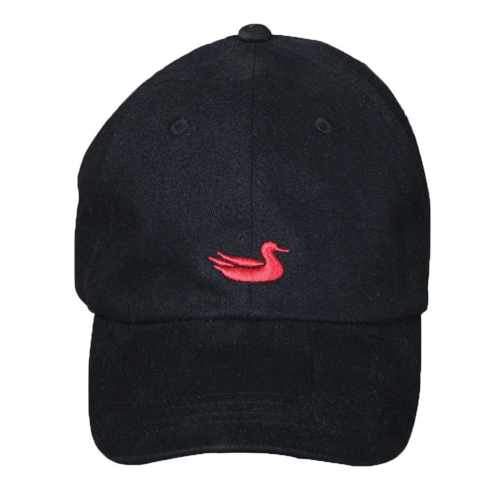 Signature Hat in Black with Red Duck by Southern Marsh - Country Club Prep