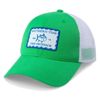 Signature Patch Trucker Hat in Green by Southern Tide - Country Club Prep