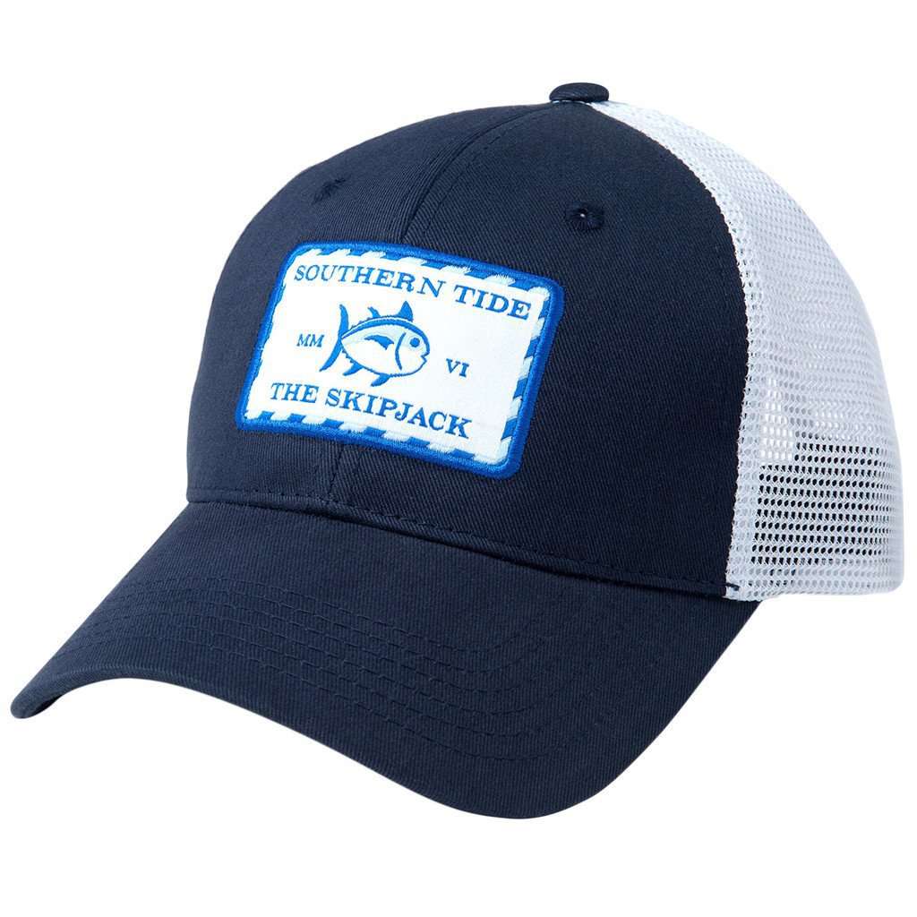 Signature Patch Trucker Hat in Navy by Southern Tide - Country Club Prep