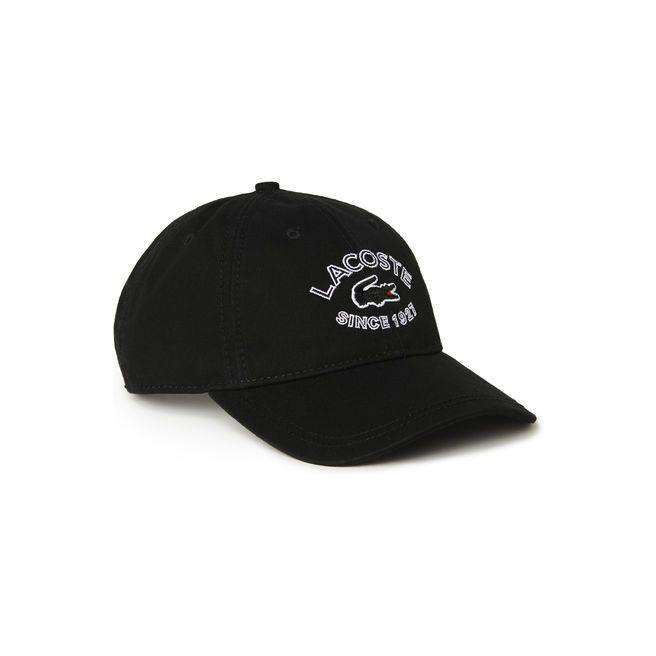 Since 1927 Croc Logo Cap in Black by Lacoste - Country Club Prep