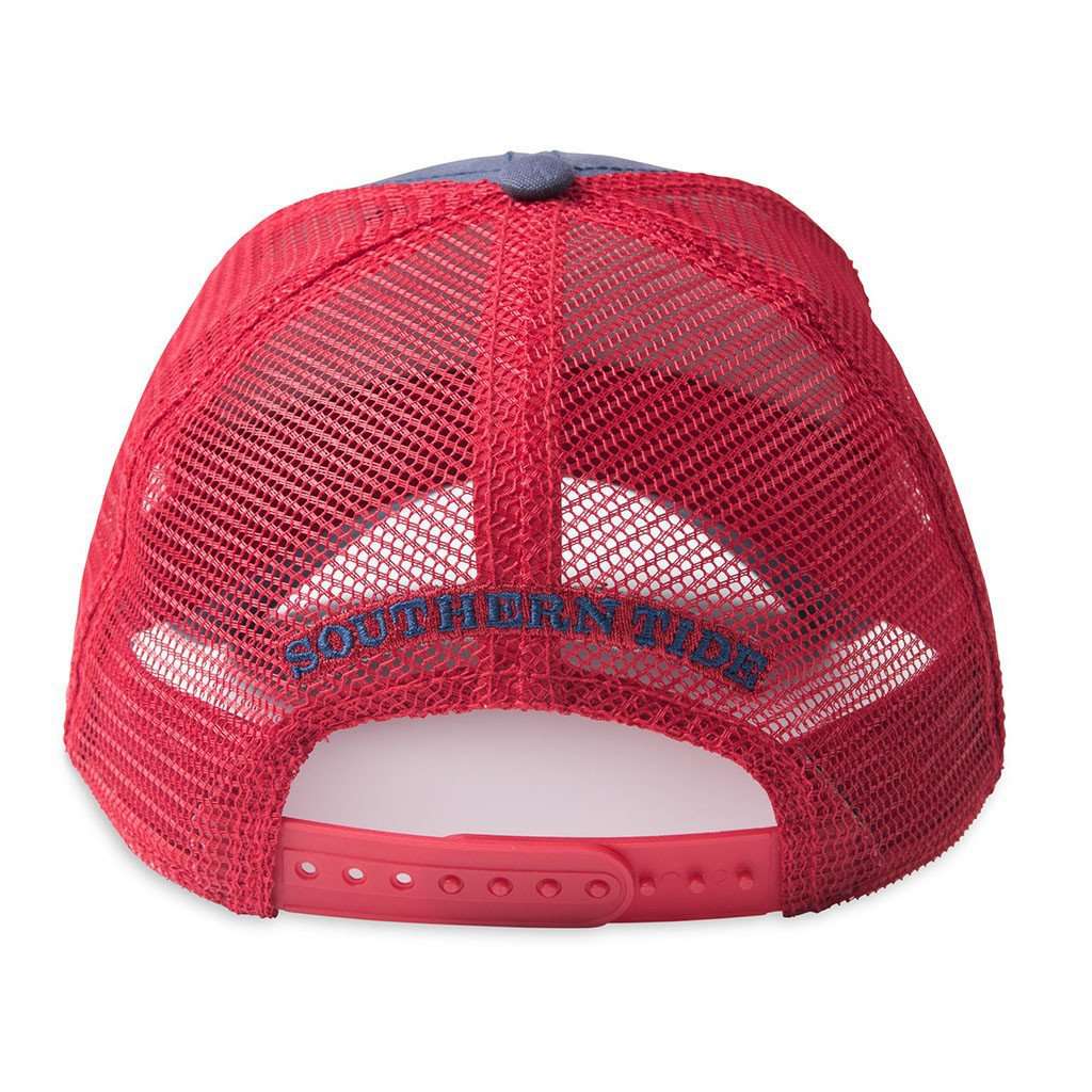 Skipjack Flag Trucker Hat in Navy by Southern Tide - Country Club Prep
