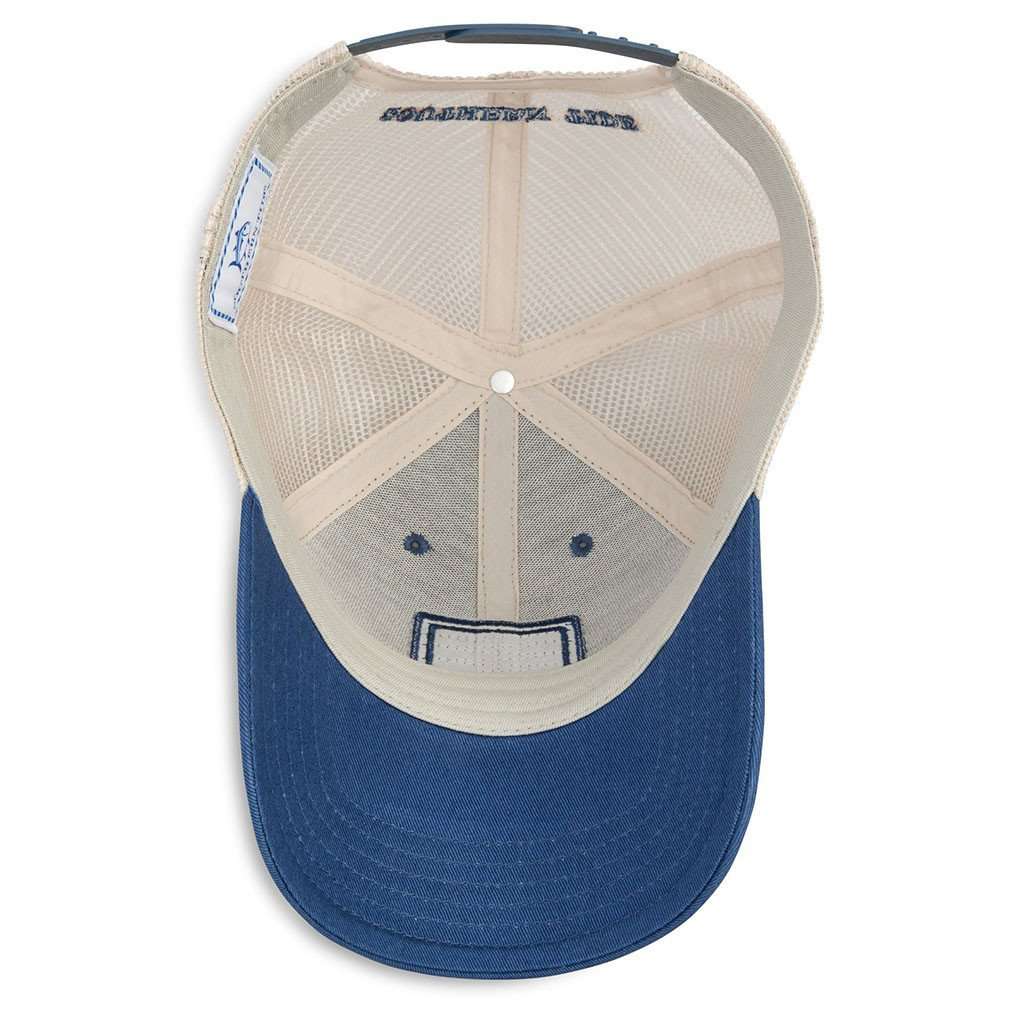 Skipjack Fly Patch Trucker Hat in Blue Cove by Southern Tide - Country Club Prep