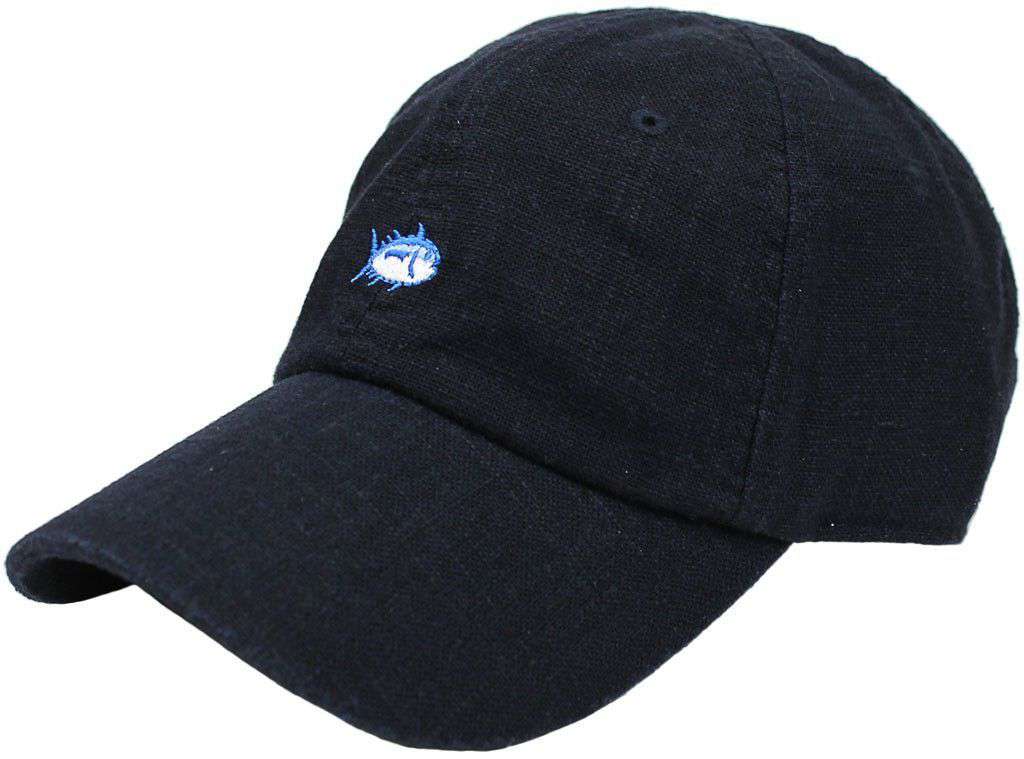 Small Skipjack Linen Hat in Dark and Stormy by Southern Tide - Country Club Prep