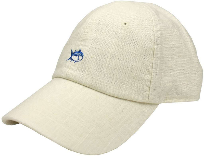 Small Skipjack Linen Hat in White by Southern Tide - Country Club Prep