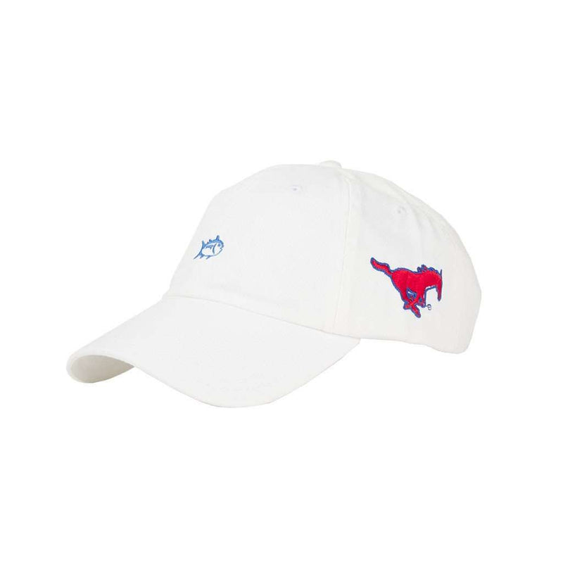 SMU Collegiate Skipjack Hat in White by Southern Tide - Country Club Prep