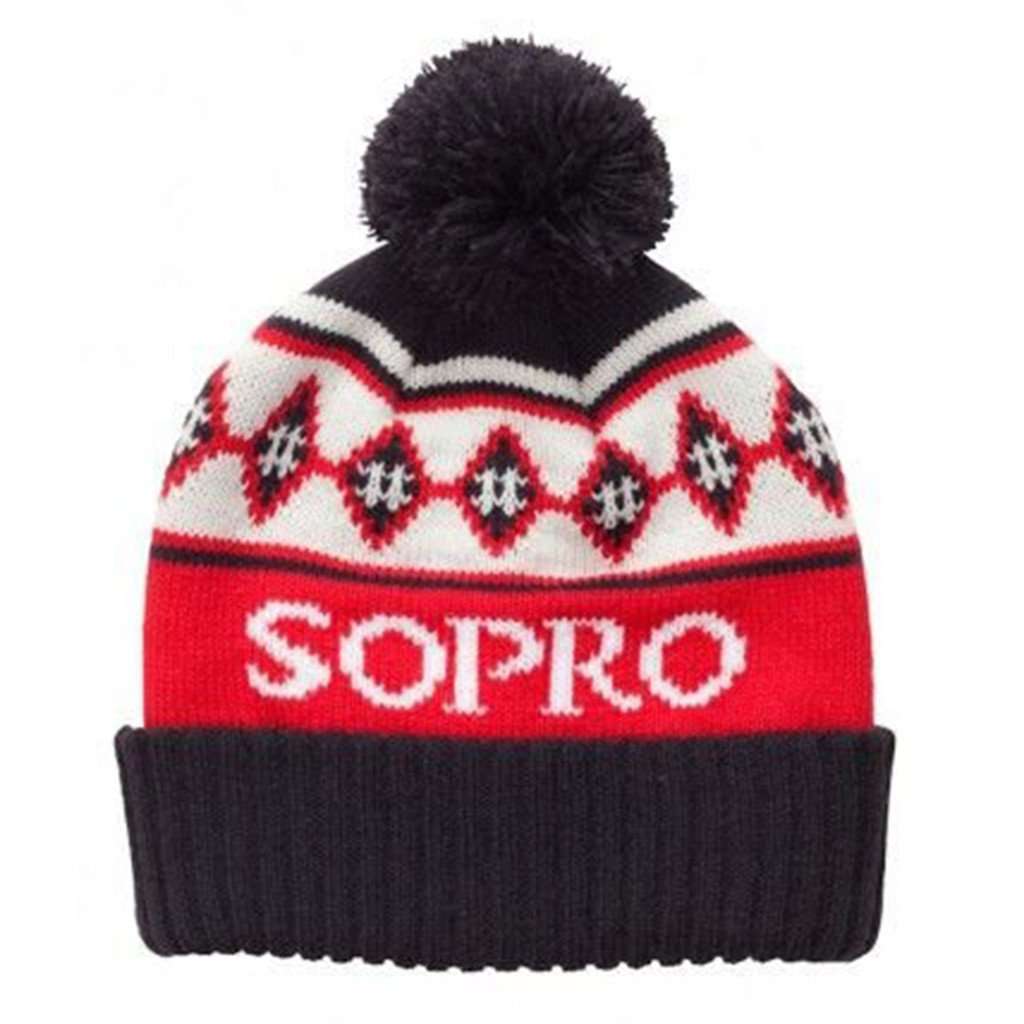 SoPro Knit Hat in Red, White, & Navy by Southern Proper - Country Club Prep