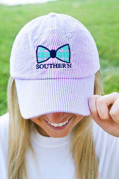 Southern Hat in Pink & White Seersucker by Jadelynn Brooke - Country Club Prep