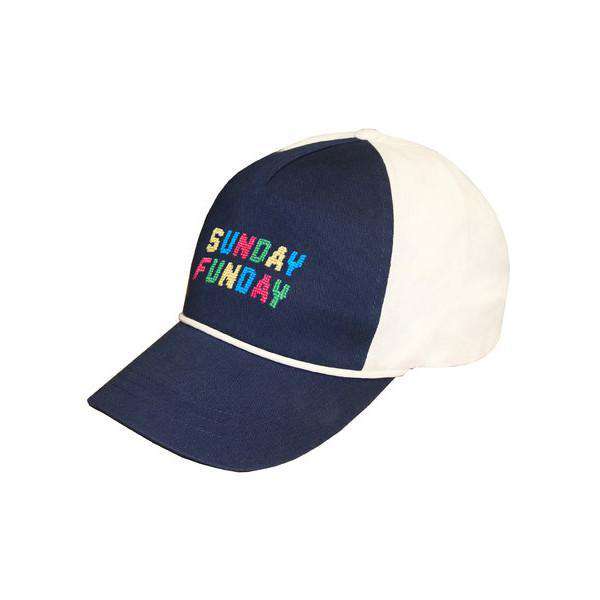 Sunday Funday Needlepoint Rope Snapback Hat in Navy and White by Smathers & Branson - Country Club Prep