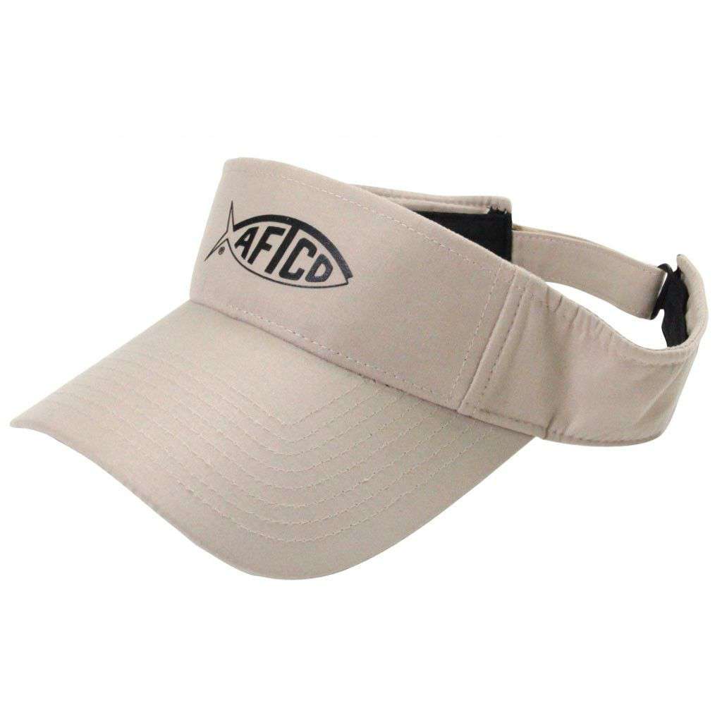 Tech Fishing Visor in Khaki by AFTCO - Country Club Prep