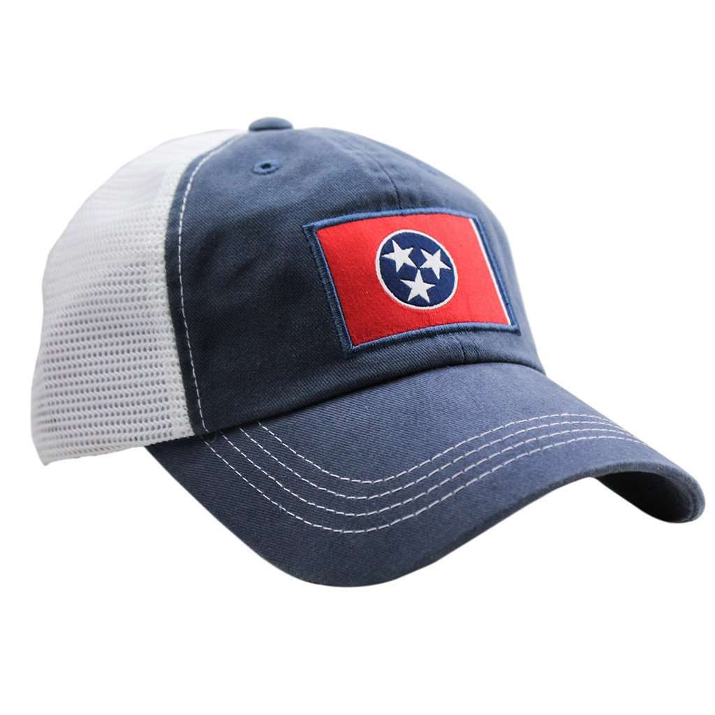 Tennessee Flag Trucker Hat in Navy by State Traditions - Country Club Prep