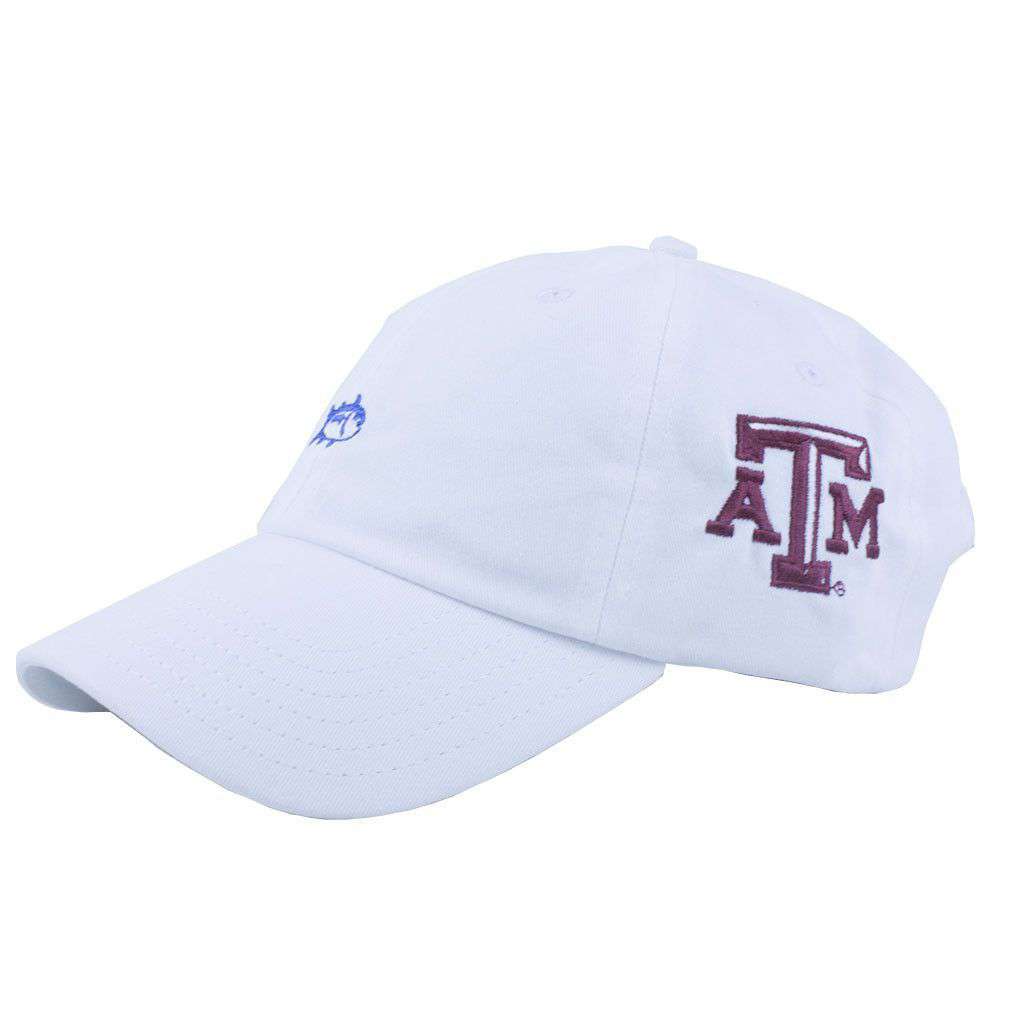 Texas A&M Collegiate Skipjack Hat in White by Southern Tide - Country Club Prep