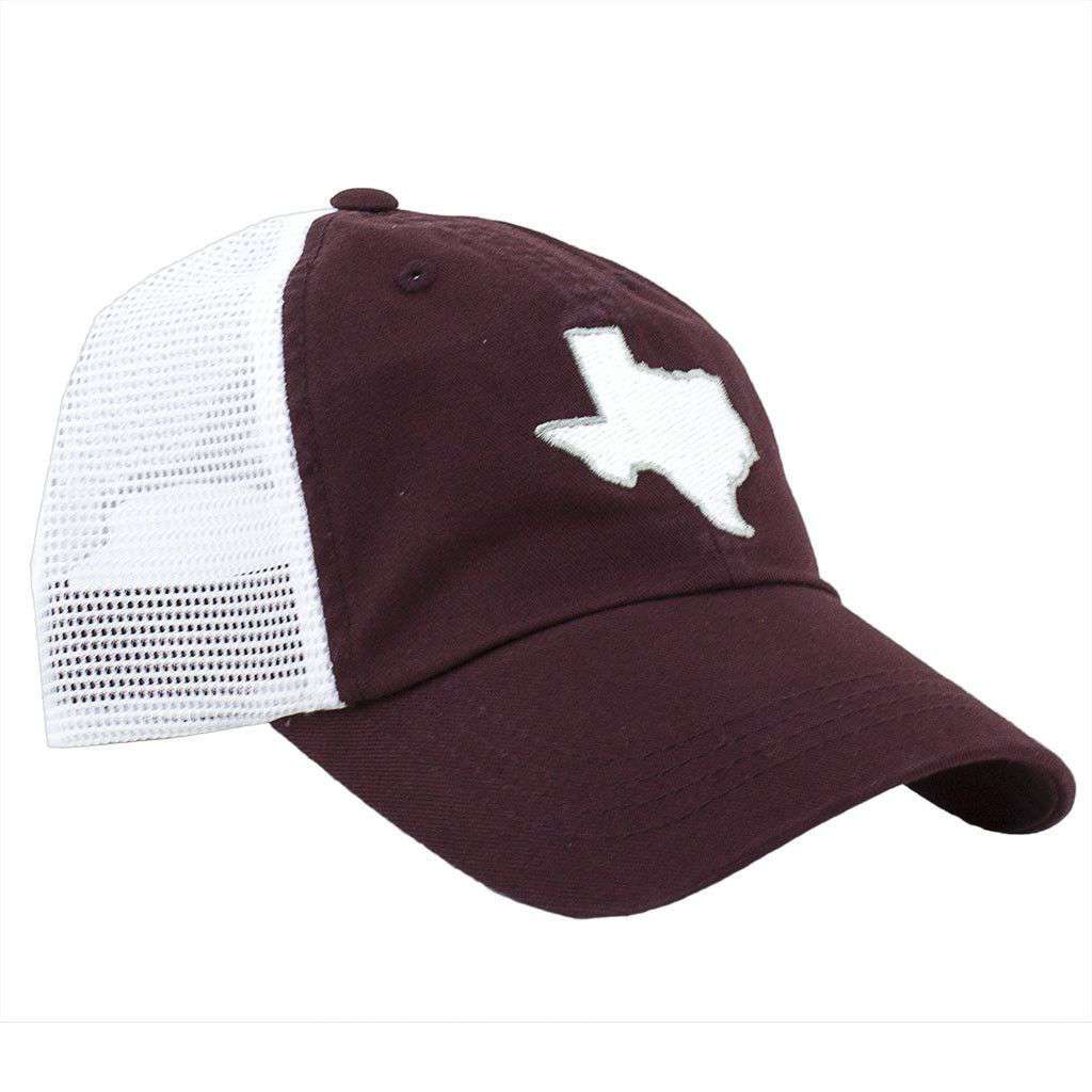 Texas College Station Gameday Trucker Hat in Maroon by State Traditions - Country Club Prep