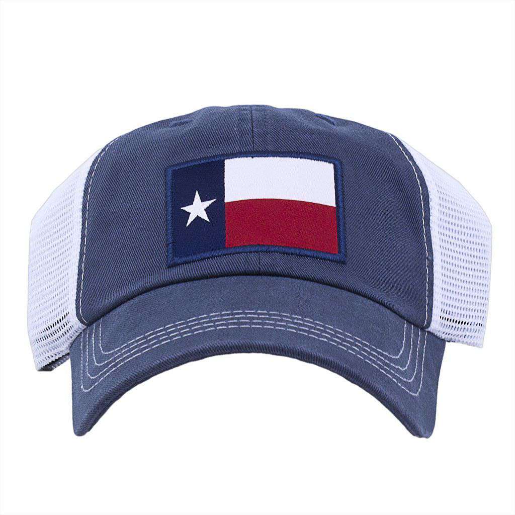 Texas Flag Trucker Hat in Navy by State Traditions - Country Club Prep