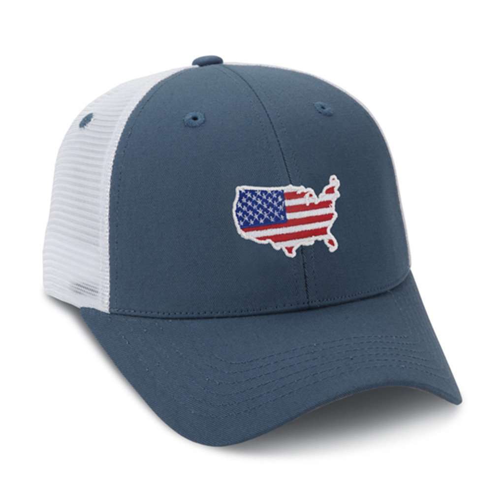 The American Mesh Hat in Blue by Imperial Headwear - Country Club Prep